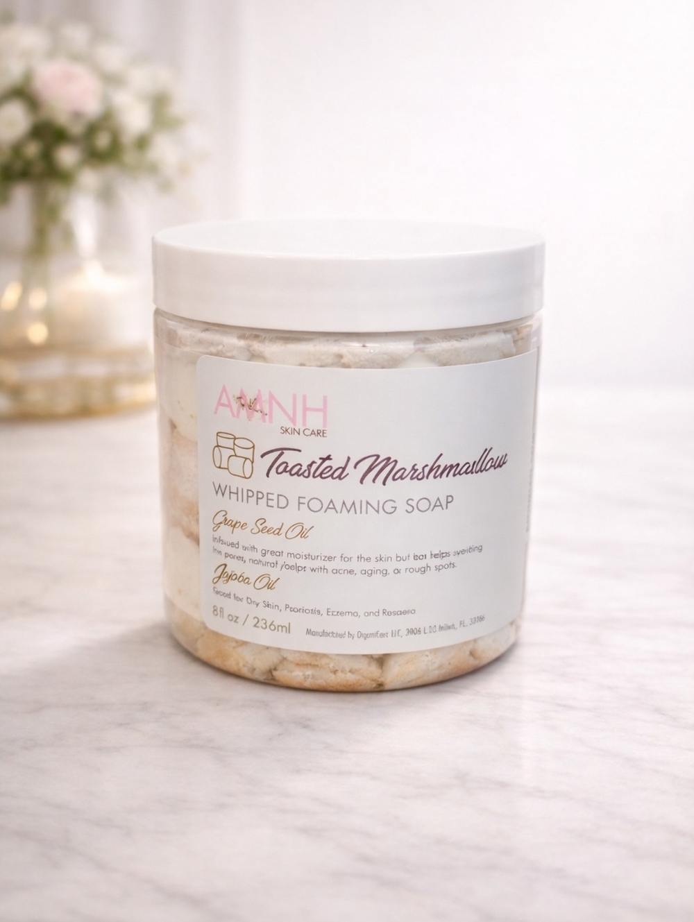 Aminnah Toasted Marshmallow Whipped Foaming Soap - W 24K Gold Flake